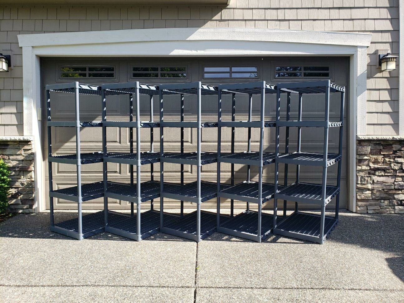 Plano 5Tier Heavy Duty Plastic Shelving Set of 5 for Sale in Renton, WA OfferUp