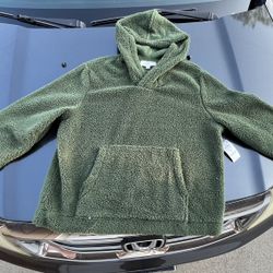 Sun + stone XL Sherpa Black Forest hoodie
