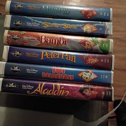 6 Disney VHS Movies.  Black Diamond 