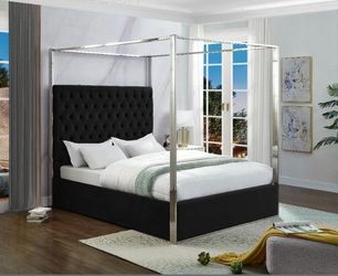 Velvet Canopy Platform Bed $999