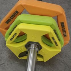 Pump Set / Cardio Set - With Plates And Barbell - Total Of 40lb