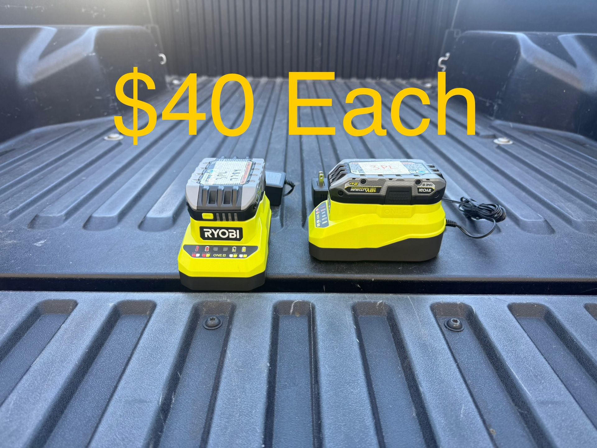 RYOBI ONE+ 18V 2.0 Ah Lithium HIGH PERFORMANCE Battery & Charger Starter Kit **$40 Each**