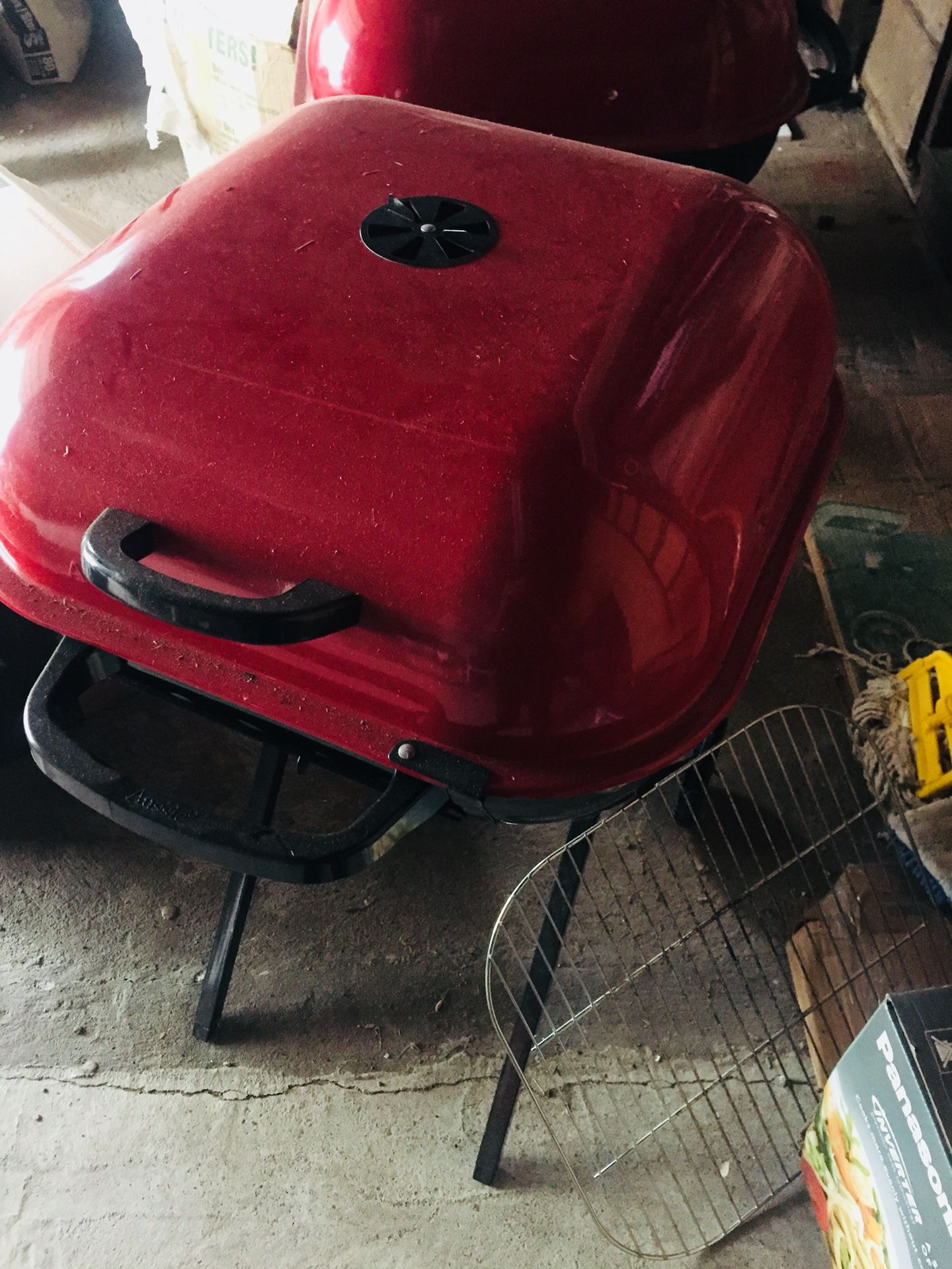 BBQ Charcoal Grill in Red