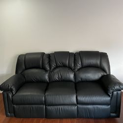 Black Recliner Sofa Set 