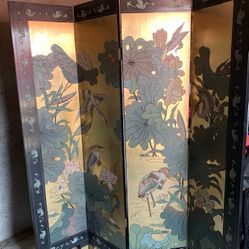 Antique Chinese Themed  4 Panel Room Divider
