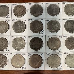 One Morgan Silver Dollar, All 90% Ag, Genuine