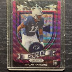 2021 Panini Prizm Draft Picks Purple Gloss Micah Parsons Rookie Football Card #175