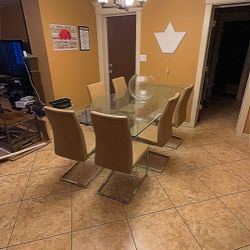 Copenhagen dining table 71 in Glass Dining Table,6-8 Person Home Dining Table Large Size Kitchen and Dining Room Table with Tempered Glass top and Gol