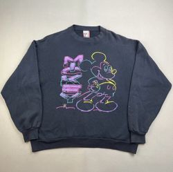 Vintage* 90’s Neon Mickey Sweatshirt Fits Like A Med