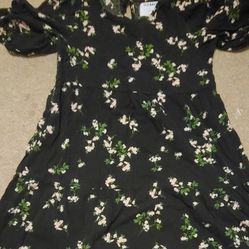 Black flower Dress