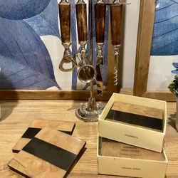 New - ZGallerie Bar/Cocktail Set, Pier 1 - 8 piece Coaster Set