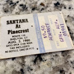 Original Santana Ticket