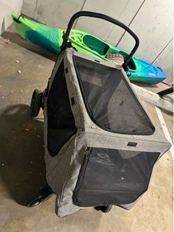 Dog Stroller for Extra Large Dogs Up to 200lbs, Pet Carriage for 2-3 Dogs With Adjustable Handle, Folding Travel Carrier