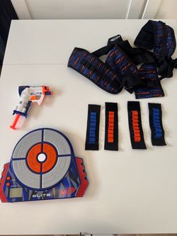 NERF Elite Dart Blaster, Dart Vest and Target