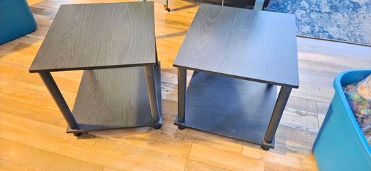 2 black end tables
