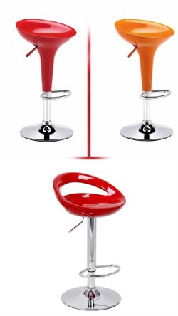Modern Adjustable Bar Stools with Chrome Base New in Box