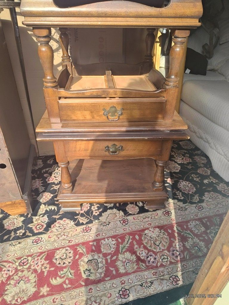 Ethan Allen Solid Wood End Tables