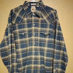 🤠Ely Cattleman Western Pearl Snap Shirt 2XLT Big & Tall Preowned Plaid BG20