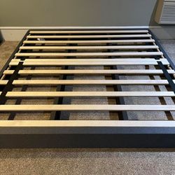 Foundation, Queen, Fabric: Charcoal Like New, Perfect Condition