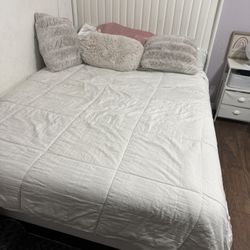 White Full Size Bed Frame (No Mattress)