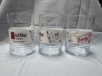 3 Ketel One Vodka glasses