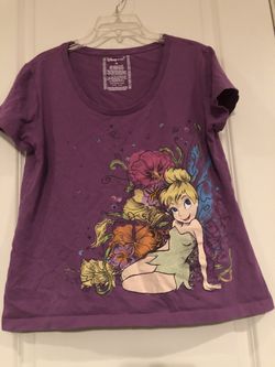 Disney Store XL Tinkerbell purple t shirt women 🥳includes free gift ! Thumbnail