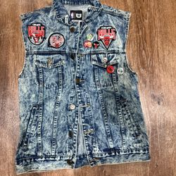 Chicago Bulls denim vest with patches unk size medium 
