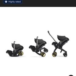 USED Doona Car Seat + Latch Base Travel System - Nitro Black 