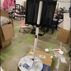 Corner TV Stand White for 32 to 55 60 inch Flat/Curved Screens Modern Floor TV Stand with Swivel Mou