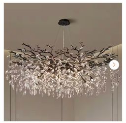 Mid century 18 light crystal chandelier