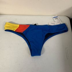 Speedo Women’s Swimsuit Bottom Bikini Endurance Cheeky Hipster. Sz XL Blue/Red-Yellow.                     Sol