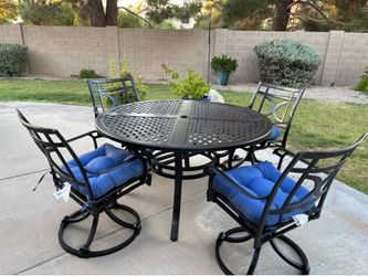 Patio Dining Set with Swivel Chairs