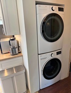 LG ThinQ Stacked Washer and Dryer Set