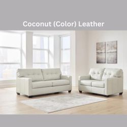 Leather Sofa And Loveseat Set With A Free Rug Sale