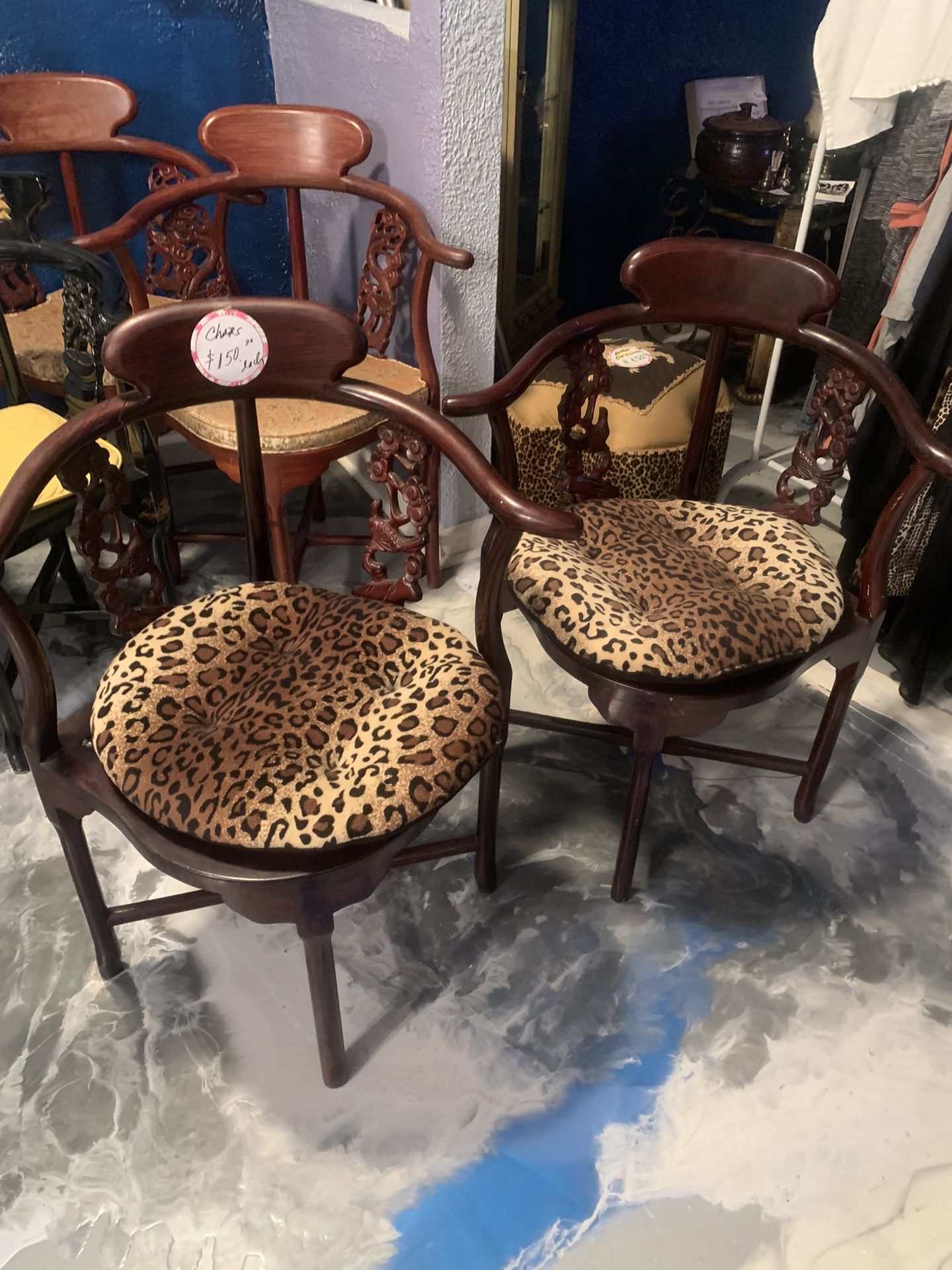 6 Oriental Sturdy Chairs $150 each