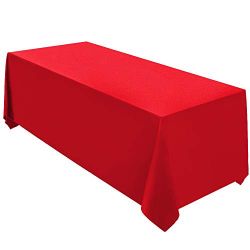 Surmente Red Tablecloth 90 X 132-Inch Rectangular Polyester Table Cloth For Weddings, Banquets, Or Restaurants