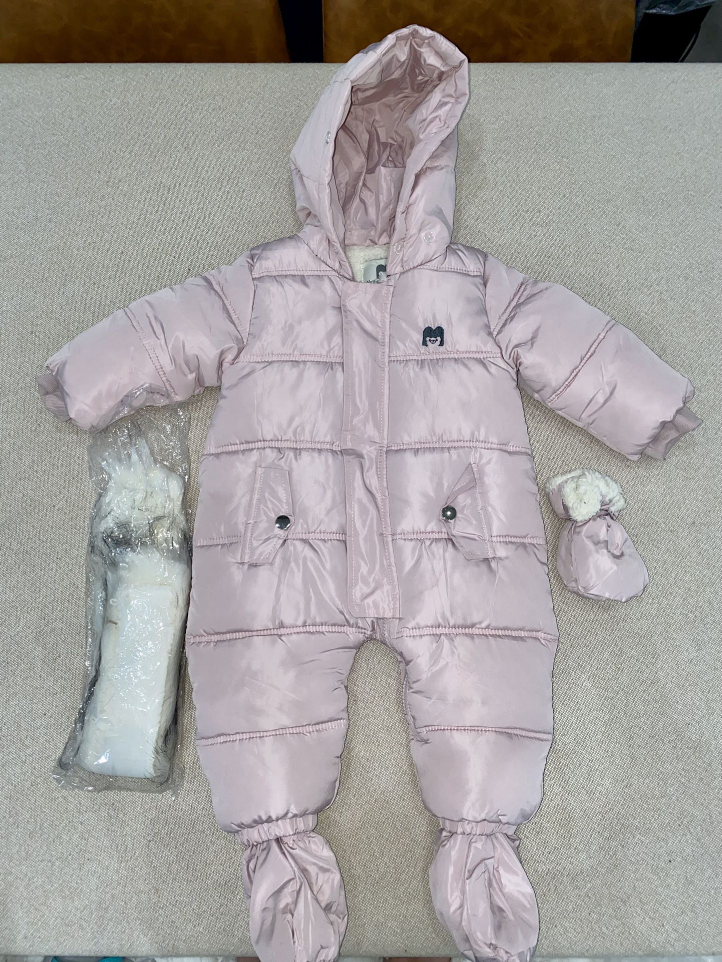 Size 12-18 Months Baby Girl Winter Snowsuit Jacket Toddler Jumpsuit Hoodie