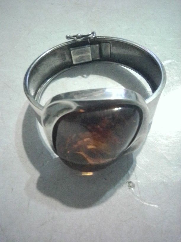 Silver And Amber Bracelet