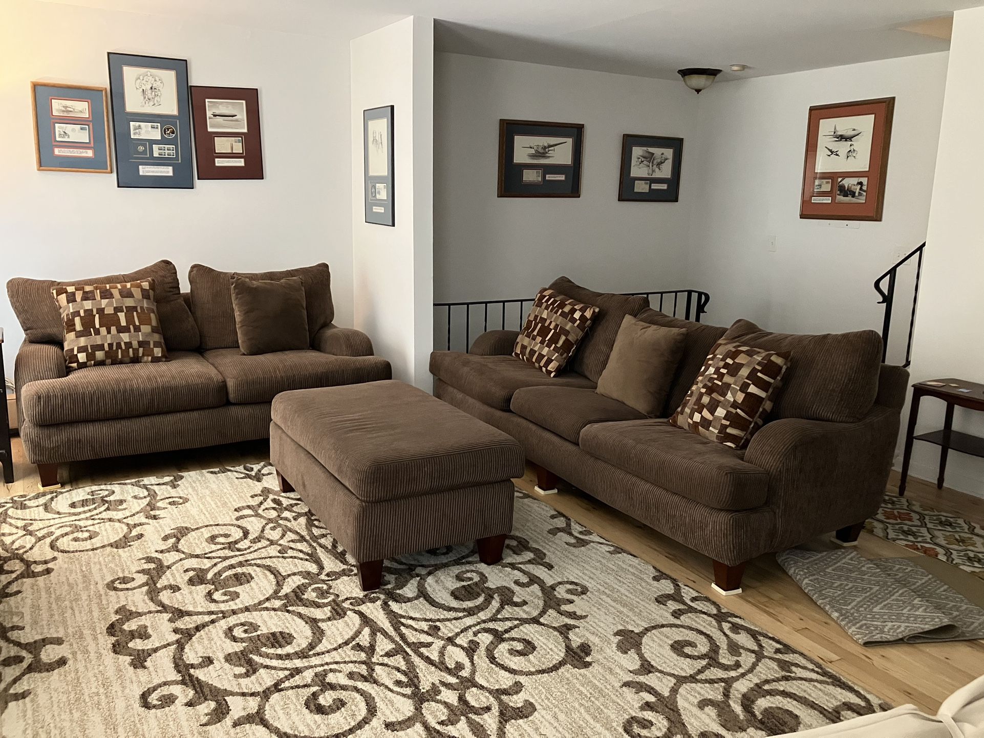 Living Room Furniture. Couch. Love Seat. Ottoman