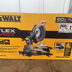 DeWalt 12” Sliding Mitre Saw Kit 60v With 9AH Battery And Charger New In Box