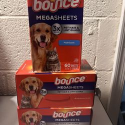 Bounce Pet Hair and Lint Guard Mega Dryer Sheets, Fresh Scent, 60 Count ,each For $4