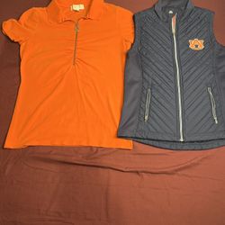 Auburn University AU Puffer Vest (s/p) Womens & orange Michael Kors Shirt (M)