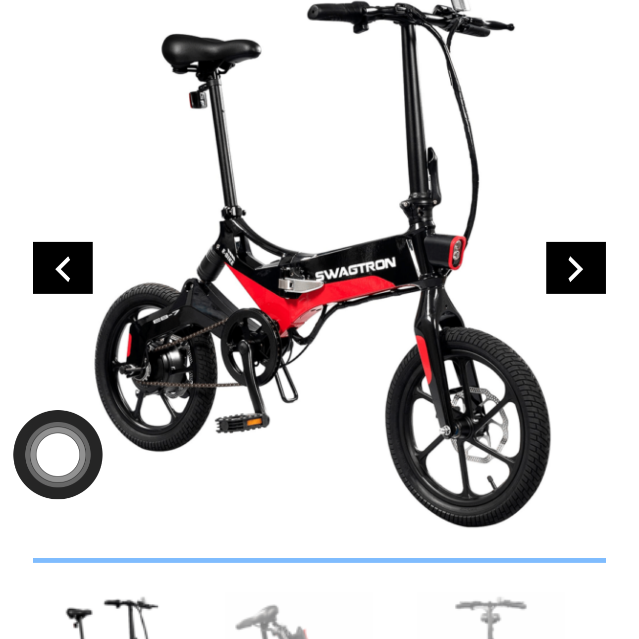 Swagtron Black and Red Folding Electric Bike