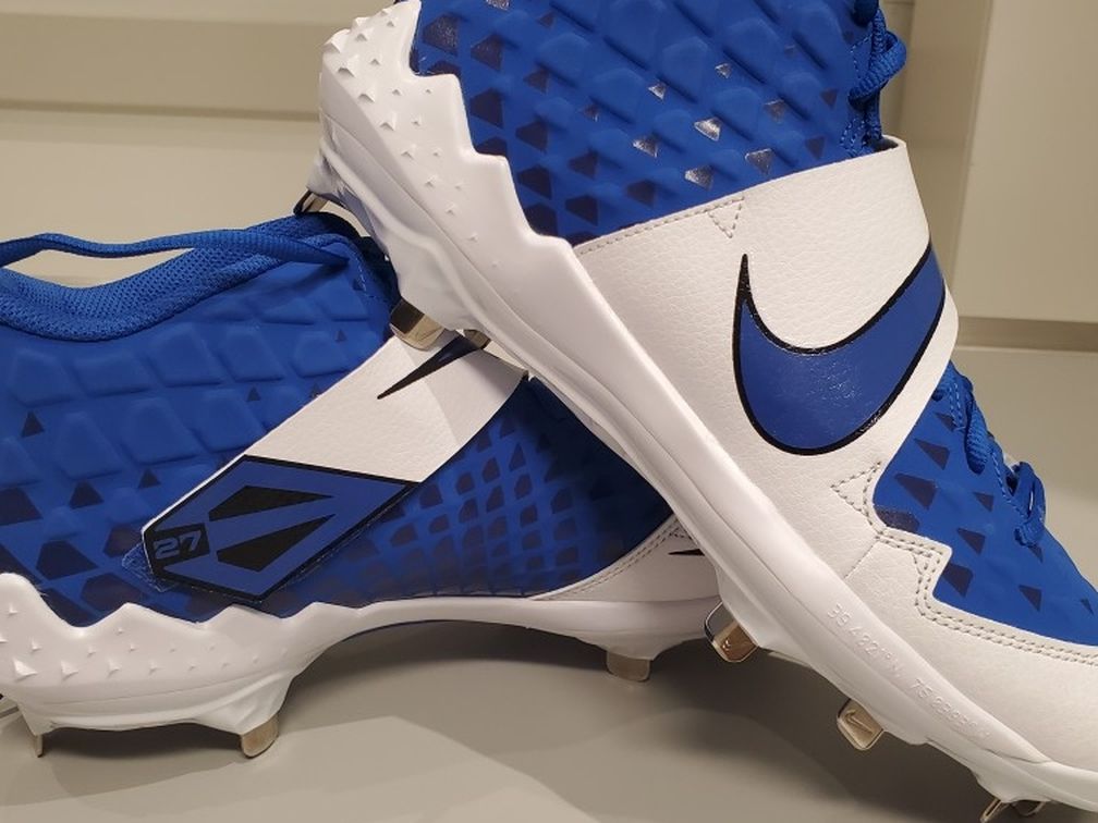 NIKE MENS FORCE ZOOM TROUT BLUE bASEBALL CLEATS 10.5