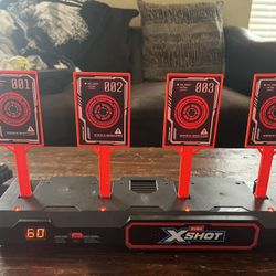 Nerf   X Shot Electric Target, Two Guns And Bullets