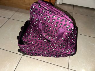 Purple Leopard Print Luggage Set