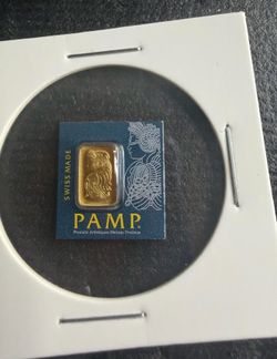 1 gram Gold Bar - PAMP Lady Fortuna In Assay