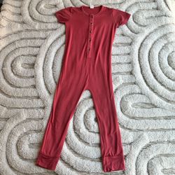 Kate Quinn Berry Red Short Sleeve Union Suit | 3T