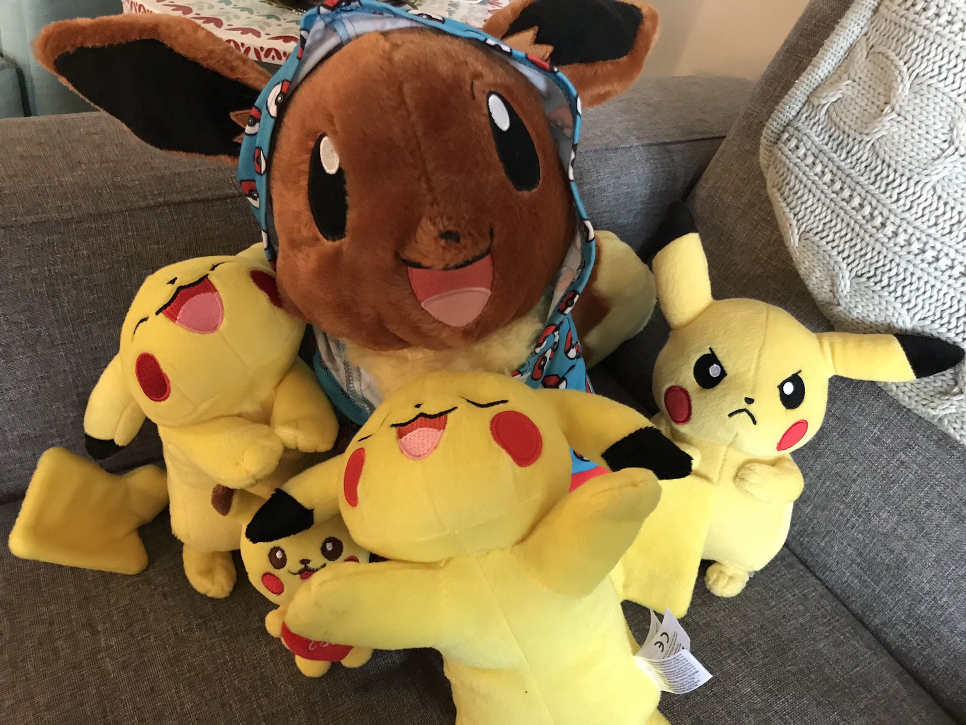 Pikachu mania stuffed animals ( price altogether as unit)