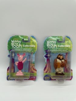 Disney Fisher Price Vintage Winnie The Pooh Collectible Owl & Piglet In Box
